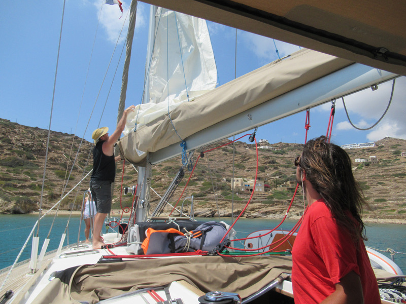 Putting up the sails