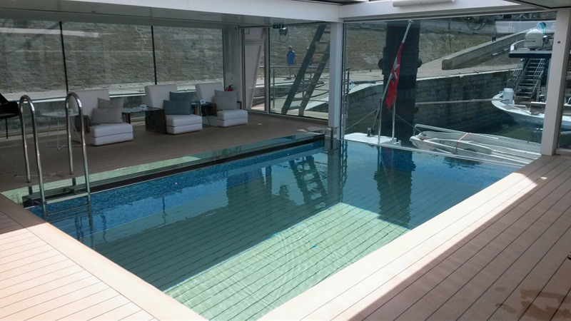 The peaceful pool onboard