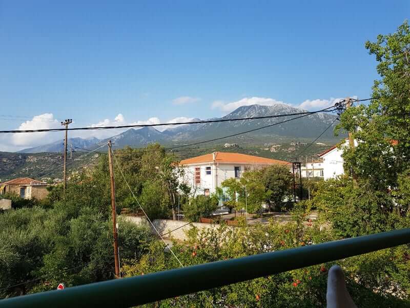 Room with a view of Mount Taygetos