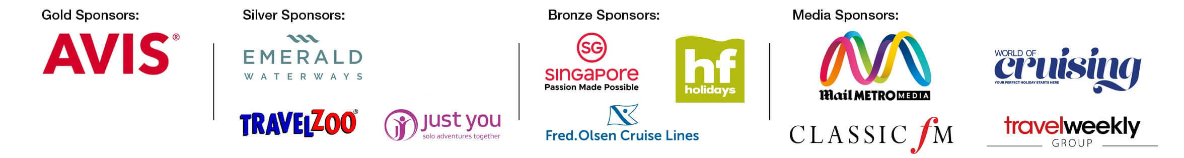 Our sponsors for the Silver Travel Awards 2020