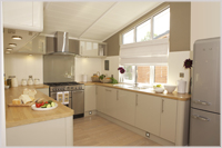 White Cross Bay sample lodge kitchen, Lake Windermere, The Lake District