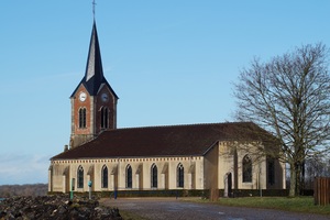 Solitary church on Lac du Der