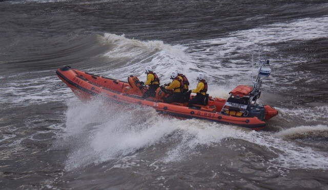Staithes' lifeboat heads out to sea