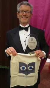 Steven Aldridge with his Silver Award and the Silver Travel bag