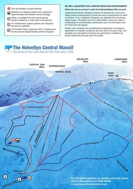 The Club's piste map with plenty of routes to try (courtesy LDSC)