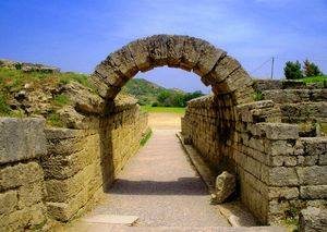 The entrance of the stadium in Ancient Olympia