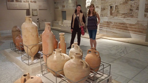 Gill and guide Nena at the Archaeological Museum