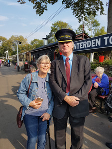 With John Chapman station master at Tenterden Heritage Station