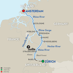Avalon Romantic Rhine Cruise itinerary