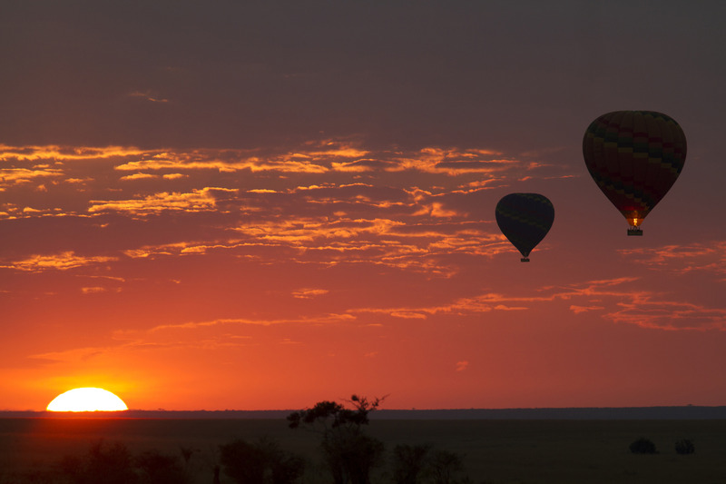 Baloons at sunset