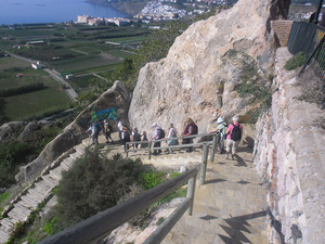 Down steps from Castle to Salobrena – we started our walk at top of the rise in the distance