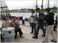 Filming on the Dunbrody