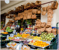 Fruit, veg and basket stall