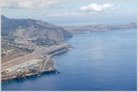The landing strip at Funchal Airport