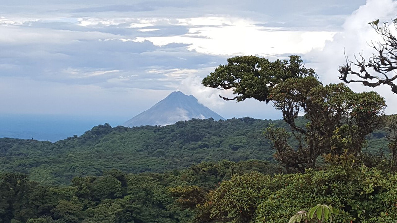 Arenal volcano from the Monteverde cloud forest zip-line adventure