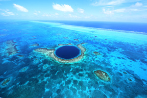The Blue Hole - visible from space and Belize's most famous site