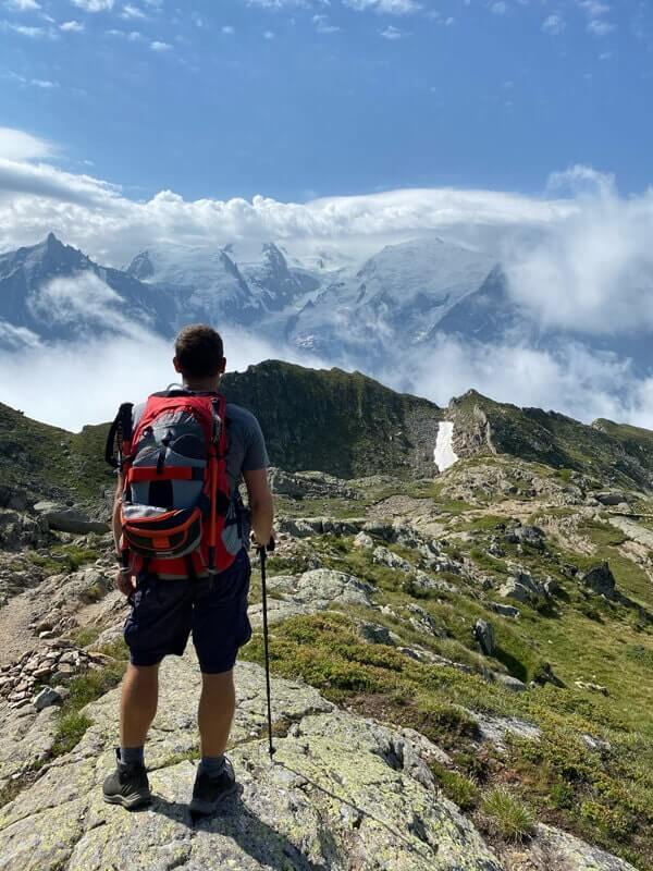 Overlooking Mt Blanc from the Grand Balcon Sud near Brevent in the Chamonix valley