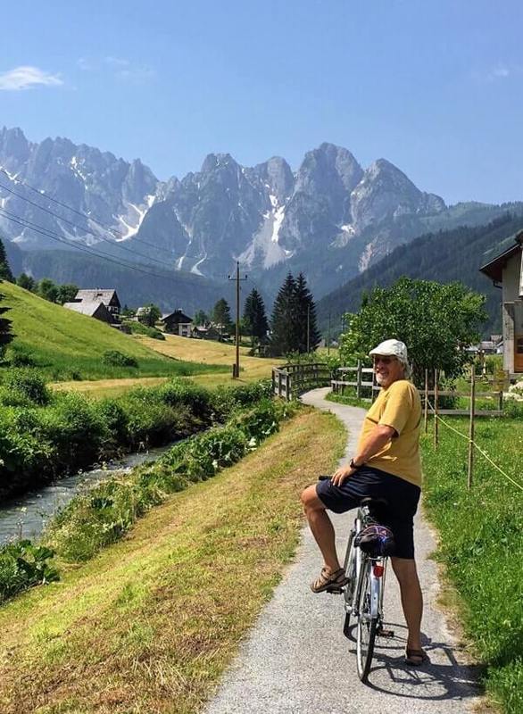 Cycling in the beautiful Salzkammergut lakes district of the Austrian Alps