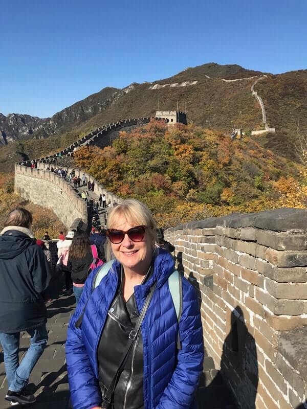 Judith Holder at the Great Wall of China