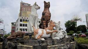 Kutching cat statue
