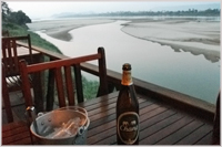 Restaurant overlooking the Mekong river