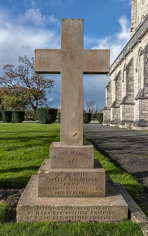 The memorial to Rebecca MacIntosh, the nurse who died from Spanish 'flu (courtesy Jane Moore)