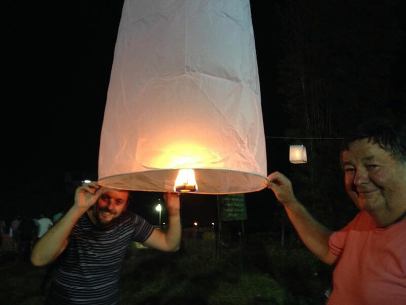 George and I letting a lantern off