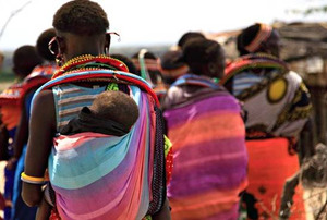 Samburu women and children - Kenya with Tropical Sky