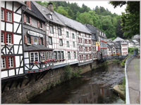 Old houses on the River Rur