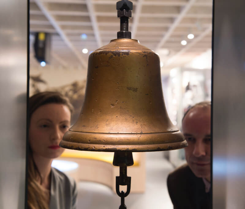 One of the 'Scramble' and 'Victory' bells which help tell th edramatic story of Biggin Hill