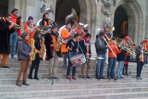 Band playing at Paris Opera