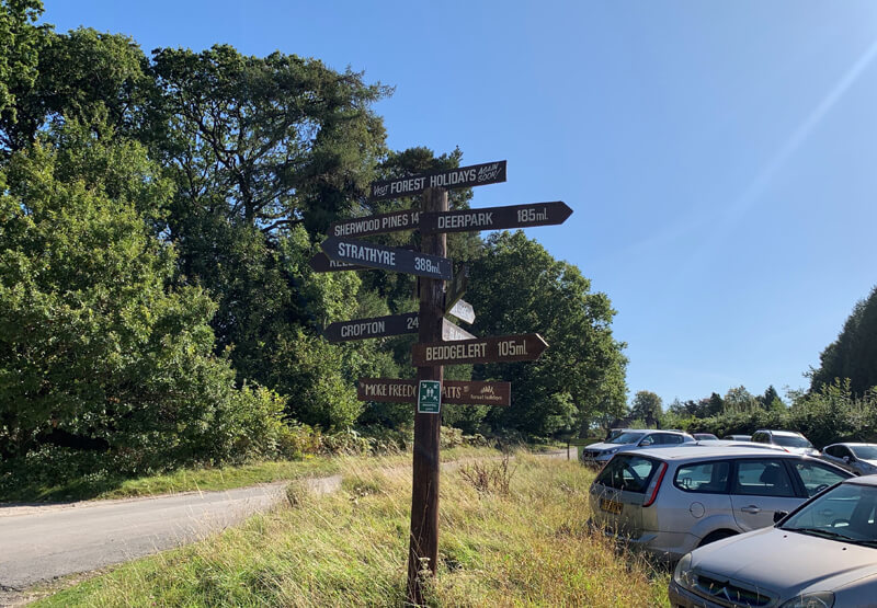 Forest Holidays Sign Post