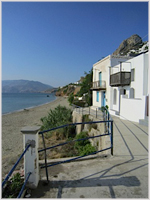 Skyros beach and town in background