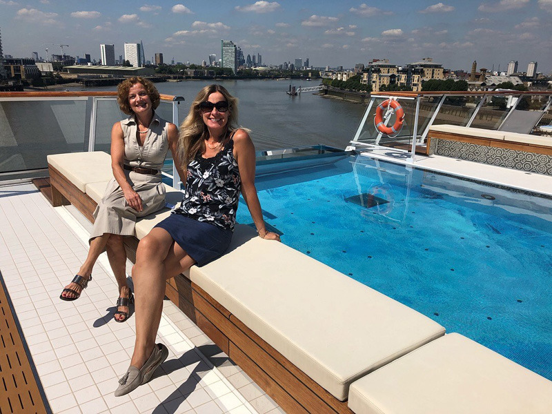 The infinity pool over the stern is one of the crowning glories on the infinitely lovely ship