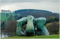 Henry Moore bronze by the lake