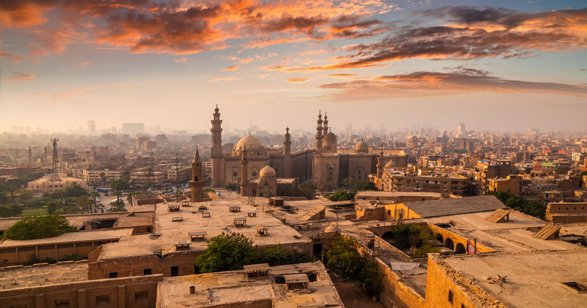 the mosque madrasa of sultan hassan at sunset cai | unforgettable land of pharaohs