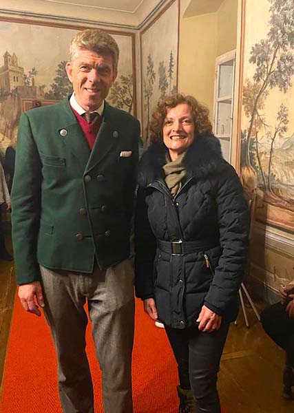 Count Carl Philip Clam conducted wine tastings in the castle of his wine-growing estate - with writer Gill Haynes