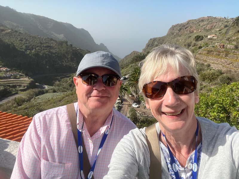 Gillian and her husband John in La Gomera