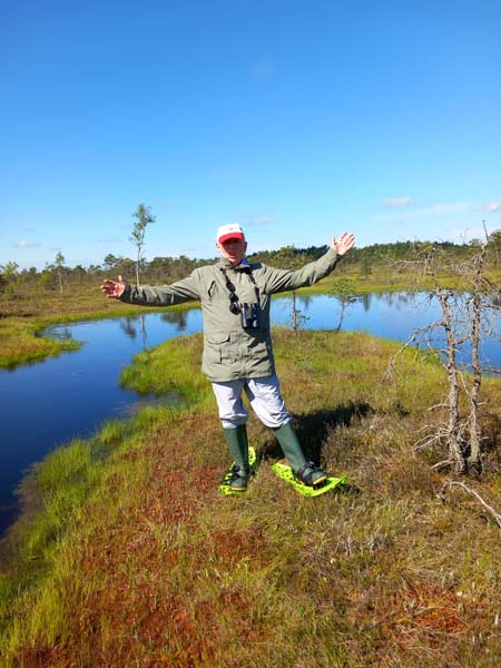 The author enjoying the bog walking experience!