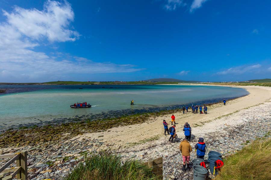 Landing on the beach at Sumburgh Head to visit Jarlshof (credit Adrian Wlodarczyk)