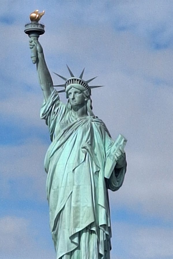 Close-up view of Statue of Liberty