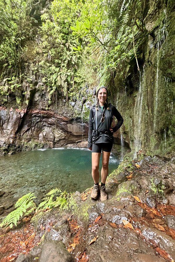 Kerry at the 25 des Fontes waterfall