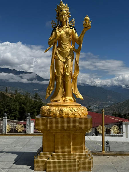 Golden goddess near The Buddha Dordenma, Thimpu