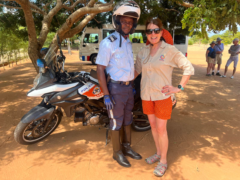 Jeannine with escort policeman