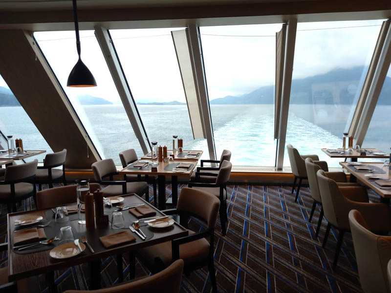 The main dining room on Roald Amundsen