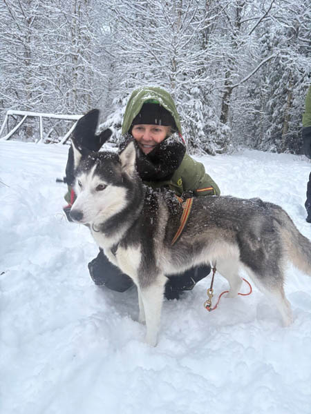 Jane with Husky 