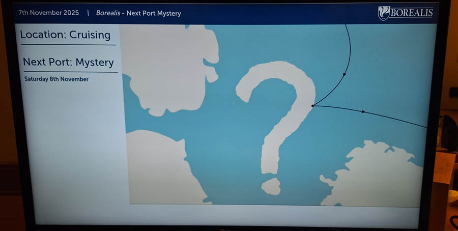 The next port of call is a mystery