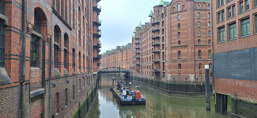 The historic warehouse district in Hamburg