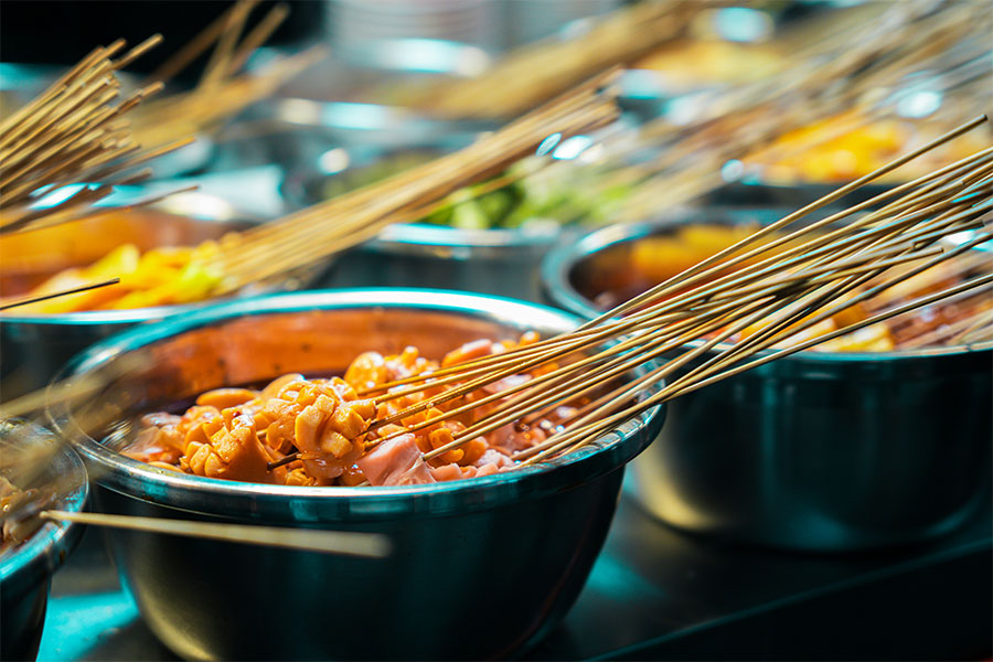 Street food market in the streets of Xian