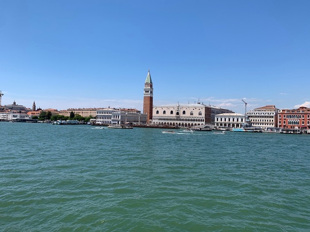 Bacino di San Marco (San Marco Basin) toward the waterfront of Venice, Italy